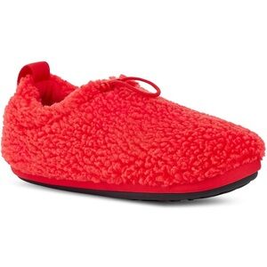 UGG Plush Sherpa Slippers Red Cozy Slip On House Shoes Women 9